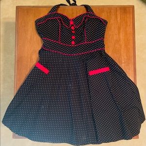 HELL BUNNY VANITY RETRO HALTER DRESS